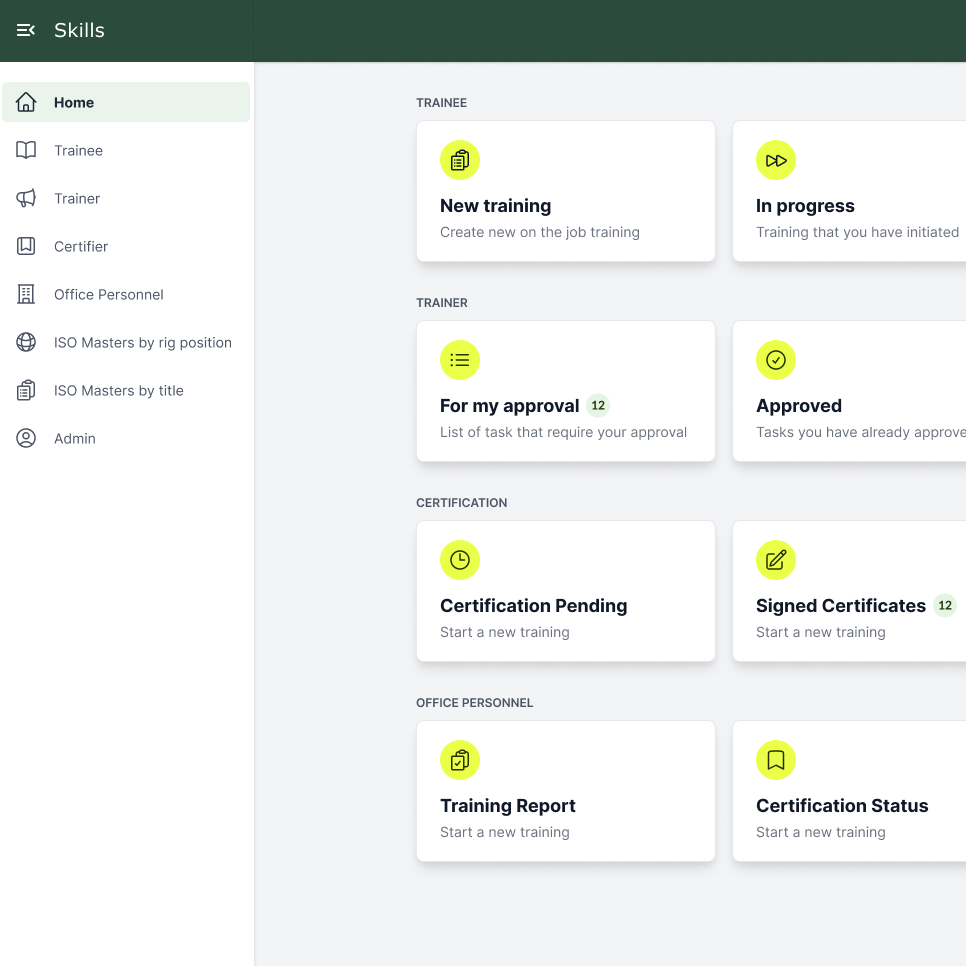 Markular's Skills Management dashboard